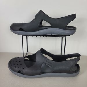 Crocs Woman's slip on Flats Loafers Shoes Sz 10 Grey black